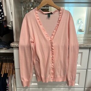 Lauren Ralph Lauren Pink cotton v-neck Cardigan Sweater